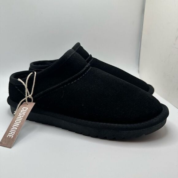 CUSHIONAIRE Women's Faux Shearling Genuine Suede cozy mule slippers +Memory Foam - Picture 1 of 7